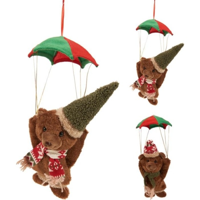 ORSO PELUCHE CON PARACADUTE H.26 2 ASSORTITI